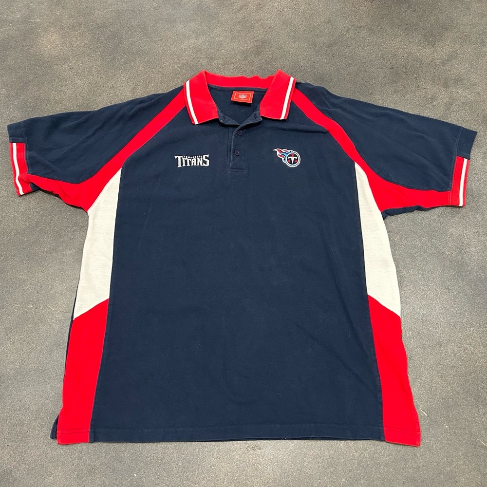 Vintage Tennessee Titans Polo Shirt Size XL Blue NFL